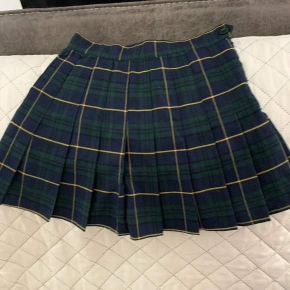 Aay ou ag brand blue green plaid, pleated, skater, School Girl, Skort, xsmall - Picture 5 of 8